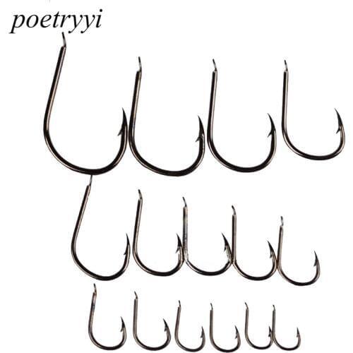 POETRYYI Size #1-15 High Carbon Steel Circle Owner Fishing Hooks Freshwater Fishhook hole Strong carp fish tackle P30