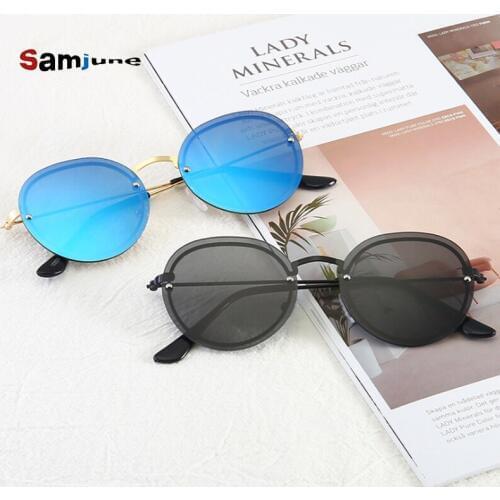 Samjune Round Retro Small Steampunk Men Women Sunglasses Metal Vintage Sun Glasses Coating Mens Male Lentes UV400