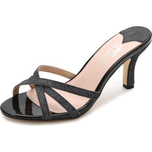 Sandals And Slippers Female Summer 2018 Fashion New Stiletto Half Tow With The Toe Tide Female