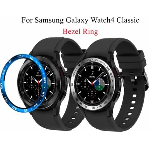 Galaxy Watch4 Classic 46mm 42mm Smart Watch Metal Anti Scratch Cover Accessories Adhesive Case Metal Bezel Ring Frame Protection