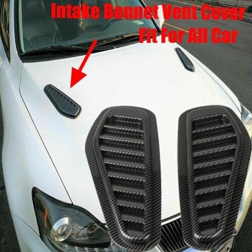Universal Deluxe 3D Car SUV Air Flow Intake Cover Decorative Scoop Bonnet Vent Hood Carbon Fiber Style Auto Car Accessories DIY