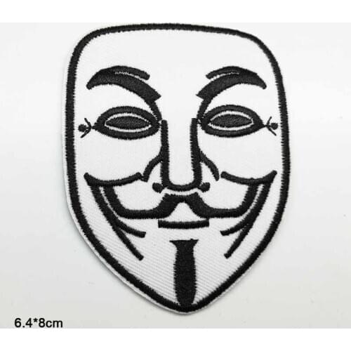 V for Vendetta Iron On Patches Embroidered Clothes Patch For Clothing Clothes Stickers Garment Apparel Accessories