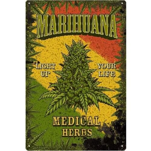 Hemp Vintage Metal Tin Sign Man Cave for Men Women,Wall Decor for Bars,Restaurants,wc cafes Pubs,12x8 Inch