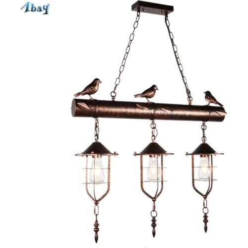 Vintage Industrial Decor Bird Shape Pendant Light for Living Room Bedroom Study Bar Restaurant Industrial Pendant Light Led Lamp