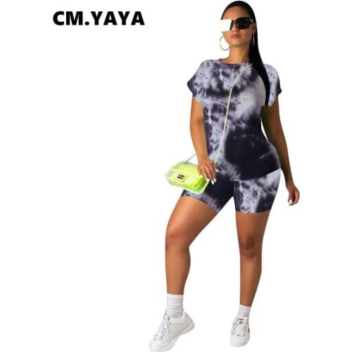 2019 women summer tie up galaxy print o-neck short sleeve tee top & shorts suit two piece set sporting tracksuit 6COLOR GLJ6086