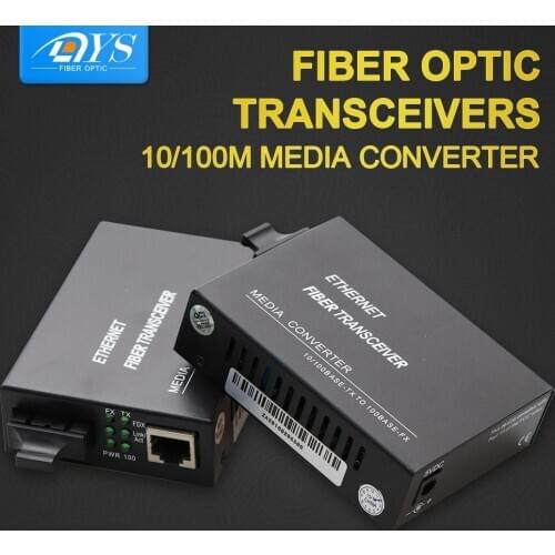 10/100M FTTH Fiber Optic Media Converter SFP Fiber Optical Ethernet BIDI SC 20KM 1310nm Transceiver Switch