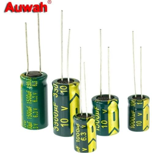 10-100pcs High Frequency Aluminum Electrolytic Capacitor 6.3V 10V 220uF 470uF 1000uF 1500uF 2200uF 3300uF 4700uF 10000uF LOW ESR