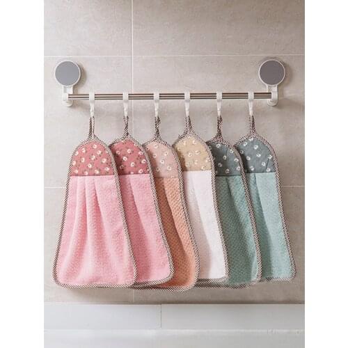 10PCS Home coral velvet hanging brush towel cloth dish towel dish cloth kitchen towels