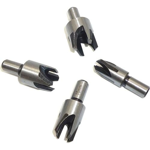 4pcs Claw Type Wood Plug Hole Cutter Tool Woodwork Cutting Tenon Drill Bits Set 3/8" Round Shank Carbon Steel 6mm 10mm 13mm 16mm