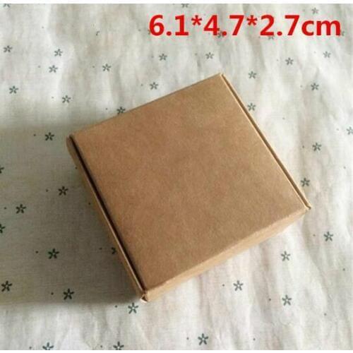50pcs 6.1*4.7*2.7cm Brown Kraft Paper Box Natural Kraft Paper Gift Packaging Box Handmade X-mas Paper Cardboard Box