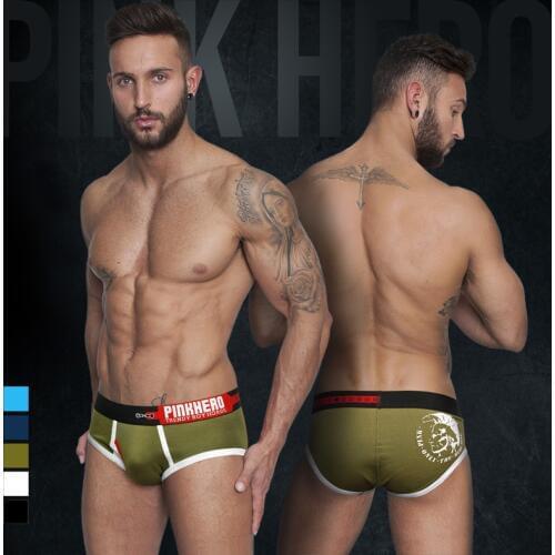 Pink Hero Brand Sexy Fashion Mens Underwear Mens Print Cotton Boxers Promotion Hot Cotton Man Shorts Men Underwear