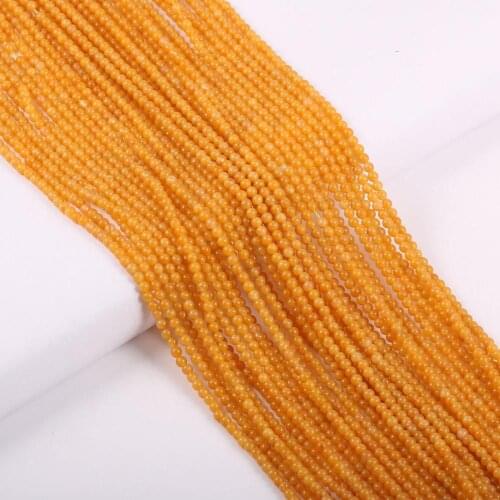 Natural Stone Beads Yellow Color Jade Beads Loose Spacer Beaded For Jewelry Making DIY Bracelet Necklace Accessories Wholesale