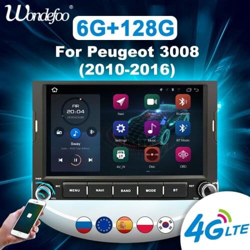 Carplay 2 din Android 10 Car radio For Peugeot 3008 Pg Parter 5008 Citroen Berlingo 2010-2016 GPS autoradio Multimedia Player