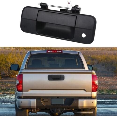 For Toyota Tundra 2007-2013 69090-0C040 Tailgate Handle Liftgate Latch with Keyhole Rear Exterior Textured Tailgate Liftgate