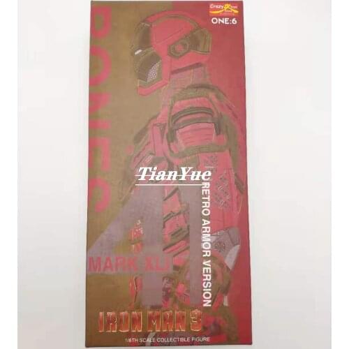 Marvel New Crazy Ironman 3 Mark XLI Articulated Boxed 1/6 Action Figure Decoration 12 inches Children Birthday Gift