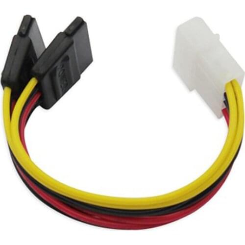 4 Pin IDE Molex to 15 Pin 2 Serial SATA Hard Drive Power Adapter Cable