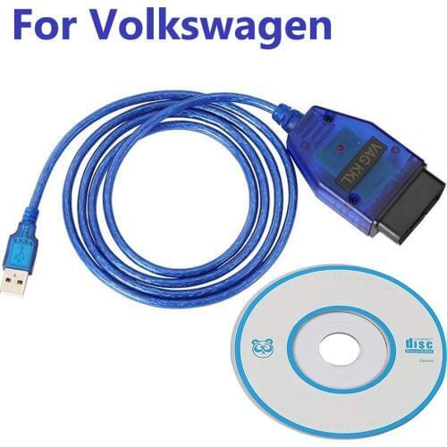 KKL409 VAG-COM USB Diagnostic Cable Connectors OBD2 II For Volkswagen Golf Jetta Passat Beetle Bora Caddy Touran Lupo Scanner