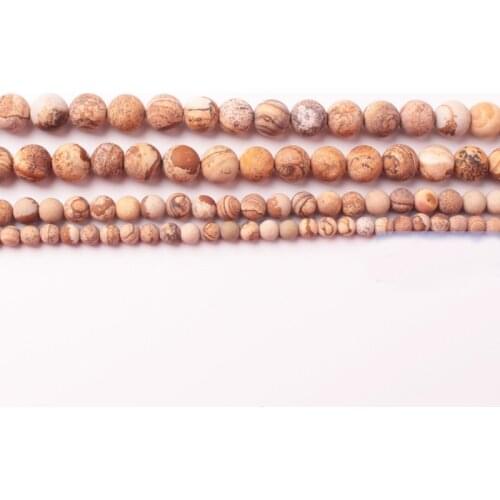 Natural Yellow picture stone Round Beads 15inch ,Wholesale For DIY Jewellery Free Shipping