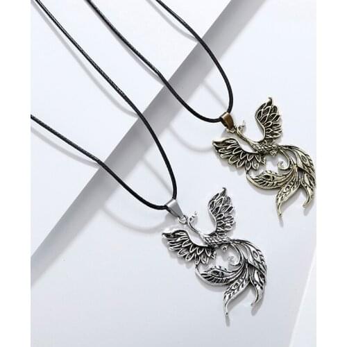 Fashion Vintage Phoenix Bird Shape Pendant Necklace Men Women Choker Jewelry