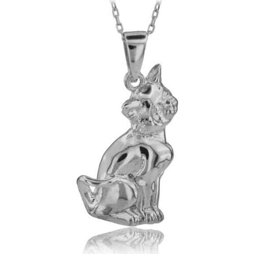 Cat Necklace 925 Sterling Silver Kitten Necklace Bouquets Gift Kitty Necklace