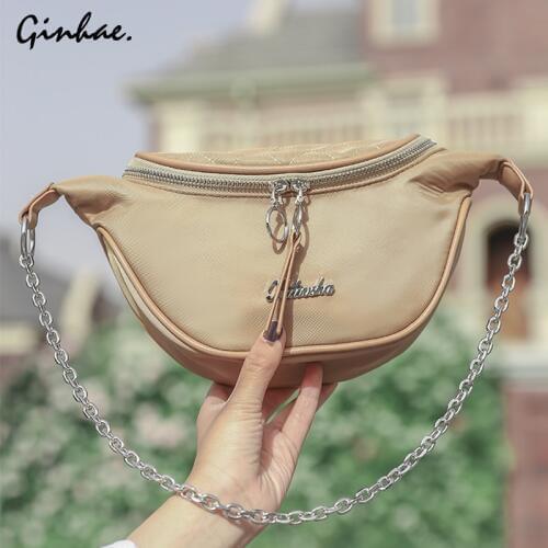 Casual Solid Waterproof Oxford Women Handbags Elegant Ladies High Quality Chains Crossbody Shoulder Bags 2020 fashion Purse