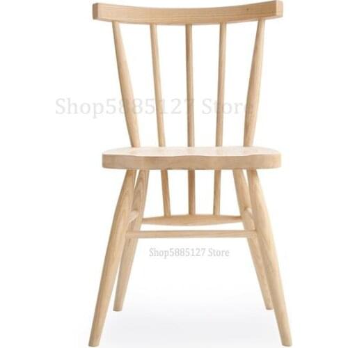 Simple Modern Nordic Multicolor Solid Wood Ash Restaurant Dining Chair Designer Model Room Recommended Dining Chair
