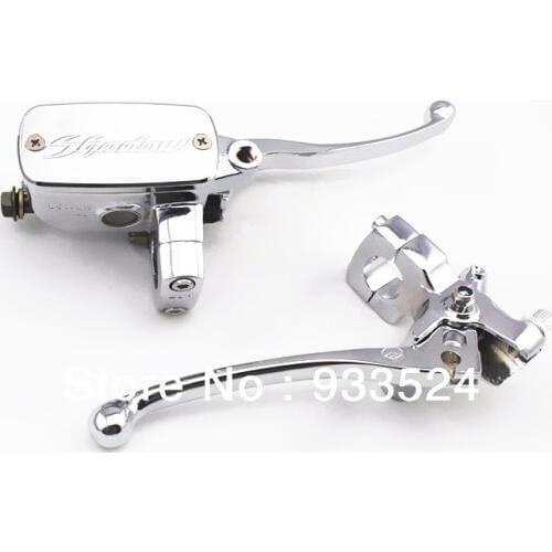 Pair Chrome Motorcycle Control Reservoir Brake Clutch Levers 1" 25mm Handlebar For Honda Shadow Touring Crusier Chopper Atv