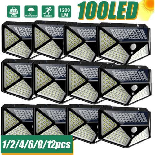 Garden Lamp Solar 100 LED Outdoor Solar garden Lights Motion Sensor Light Solar Wall Sunlight Solar Spotlight For Garden Decor
