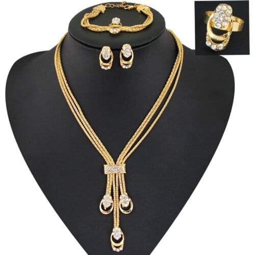 Sakura Love Africa Jewelry Set Bride Fashion Bracelet Earrings Ring Necklace Glamour Woman Wedding Fashion Party