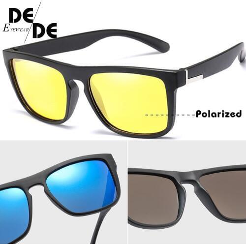 UV400 Hot Sale TR90 Polarized Sunglasses with Case Women Square Driving Sun glasses Men Night Vision