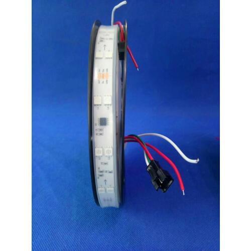 5m DC24V SM16703(similar to WS2811 60LEDs (10pixes/m) led pixel strip;waterproof in silicon tube;WHITE PCB;IP66;RGB full color