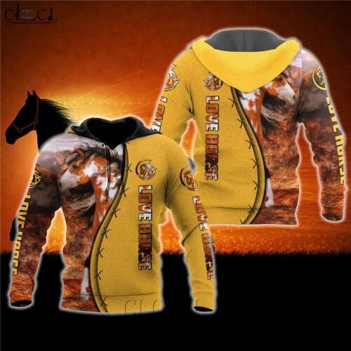 CLOOCL Beautiful Animal Horse 3D All Over Printed Autumn Hoodies Long Sleeve Sweatshirt Men Women Casual Streetwear Zip Pullover