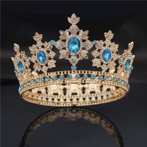 Gorgeous Crystal Wedding Crown for Women Head Ornaments Pageant Tiaras Diadem Prom Party