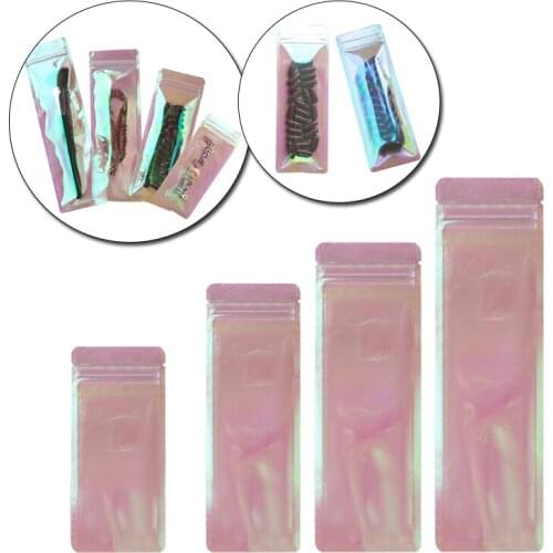 10PCS Thicken Reclosable Rainbow Film Ziplock Bag Cosmetic Jewelry Packaging Bag Small Plastic Zip Lock Bags
