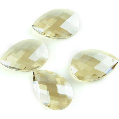 38mm 10pcs/lot Cognac Transparent Crystal Chandelier Beads Crystal Prism Pendant Cross Pendant