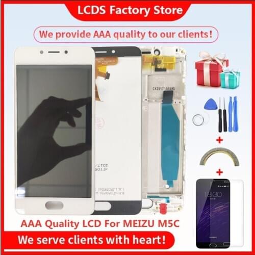 5.0" AAA Quality LCD For MEIZU M5C Lcd With Frame Display Screen Touch Screen For MEIZU M5C LCD Display Screen