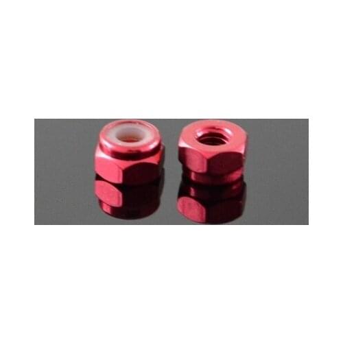 5pcs M4 aluminum alloy stop loose anti-loose nuts with nylon washer locking self-locking colored nut wine red color