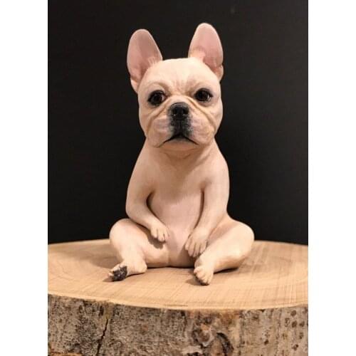 7.5CM High Kawaii Bulldog Unpainted Resin Model Kit Figure Free Shipping