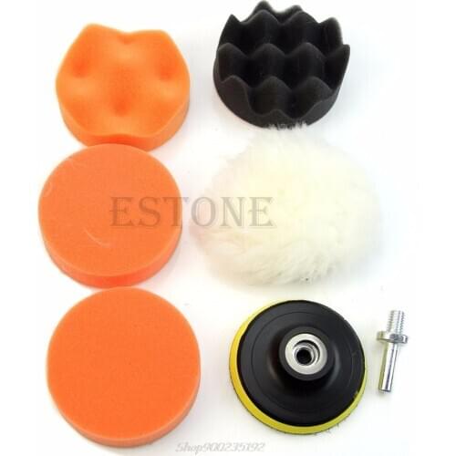 7 Pcs/set 3 inch Buffing Pad Auto Car Polishing Wheel Kit Buffer + M10 Drill Adapter Jy22 20 Dropship