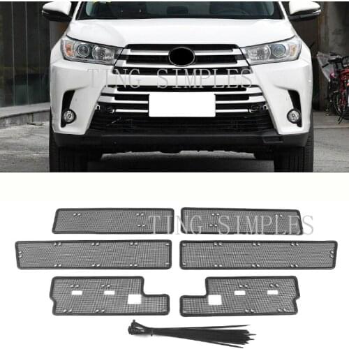 Car Insect Screening Mesh Front Grille Insert Net For Toyota Highlander Kluger 2015 2016 2017 2018 2019 2020 2021 Accessories