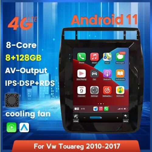For Volkswagen VW Touareg 2010-2017 Tesla Style GPS Navigation Car Radio Car Stereo Multimedia Player Auto radio 6+128G 4G LTE