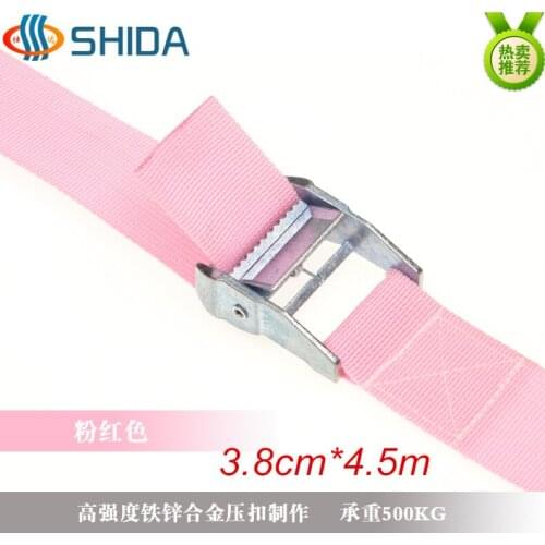 Free Shipping 1pcs 3.8cm*4.5m 500kg Metal Cam Buckle Ratchet Tie Down Luggage Load Strap Cargo Lashing PP Webbing Binding Belt