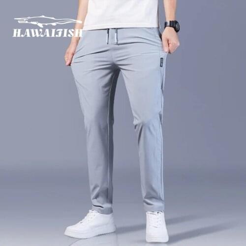 Sweatpants Mens Ice Silk Trousers Solid Color Sweatpants Breathable Straight-leg Casual Fast-drying Thin Pants Sports Pants