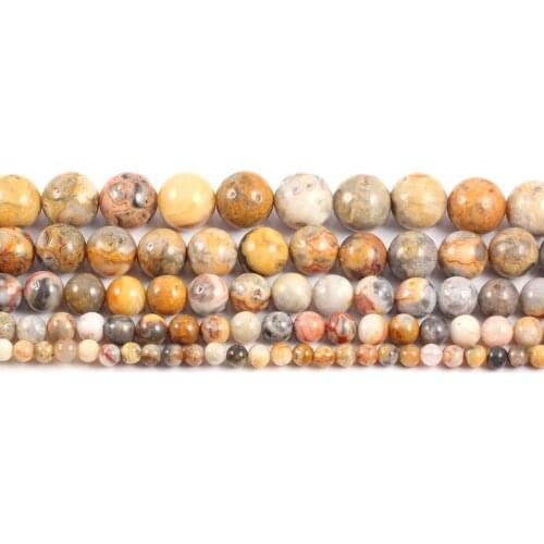 Natural Crazy Agates Ball Beads Round Loose Beads for Jewelry Necklace Bracelet Accessories Size 4mm / 6mm / 8mm / 10mm / 12mm