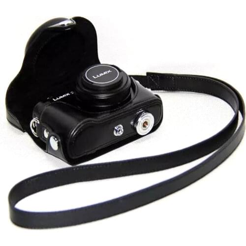 PU Leather Case Bag Cover for Panasonic Lumix DMC-LX7 LX7 LX5 LX3 Protective Bottom Case Shoulder Strap Camera Video Hard Bag