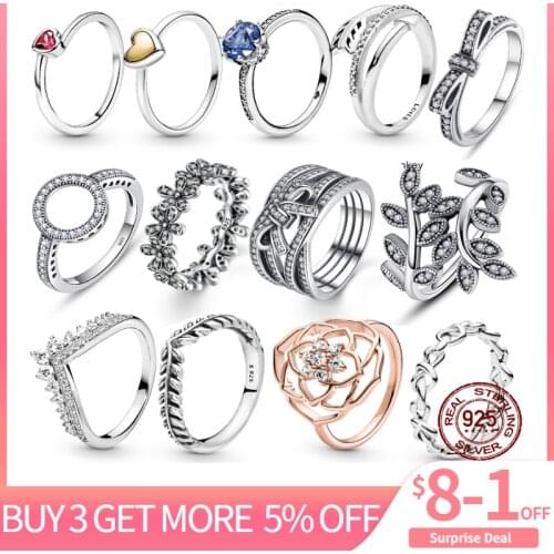 Hot Sale New Product 100% 925 Sterling Silver Rings Clear CZ Circle Round Lucky Rings For Women Birthday Fashion Jewelry Gift