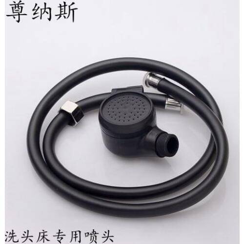 Hair Salon Shampoo Bed Nozzle Shower Head Set Multithread Nozzle Black Plastic Washing Hair Shower Rose +1m hose Cheap Price