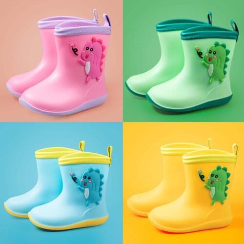Rain Shoes Toddler Infant Kids Baby Girls And Boys Cute Cartoon Dinosaur Rain Boots Сапоги Резиновые Дети 레인부츠 Rainboots Kids