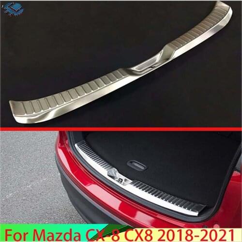 For Mazda CX-8 CX8 2018 2019 Stainless Steel Rear Trunk Scuff Plate Door Sill Cover Molding Garnish