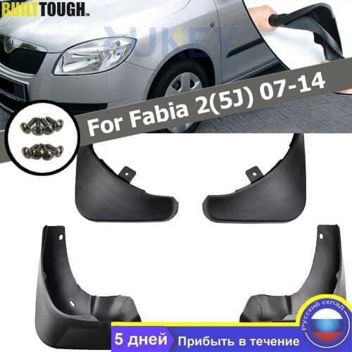 For Skoda Fabia 2 5J Mk2 2007-2014 Set Molded Car Mud Flaps Mudflaps Splash Guards Mud Flap Mudguards Fender Front Rear Styling